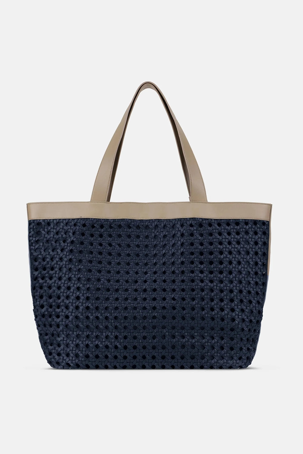 Ilse Jacobsen Large Beach Bag in Dark Indigo-Sand Pile BRAID01