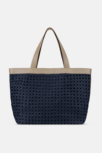 Ilse Jacobsen Large Beach Bag in Dark Indigo-Sand Pile BRAID01