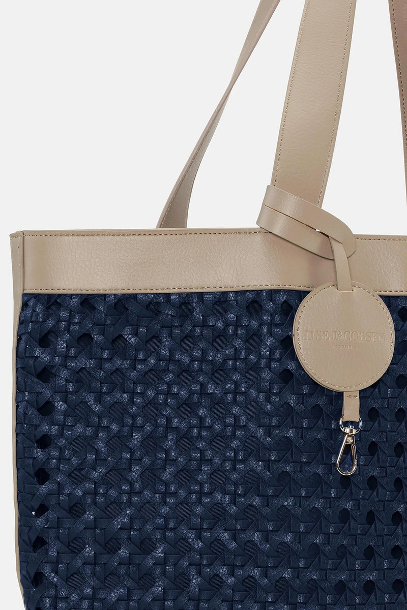 Ilse Jacobsen Large Beach Bag in Dark Indigo-Sand Pile BRAID01