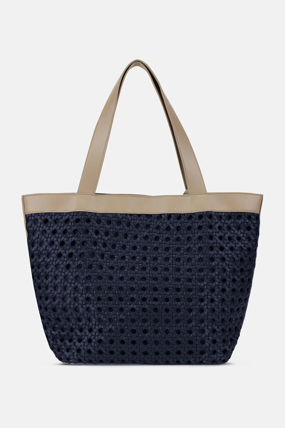 Ilse Jacobsen Beach Bag in Dark Indigo-Sand Pile BRAID02