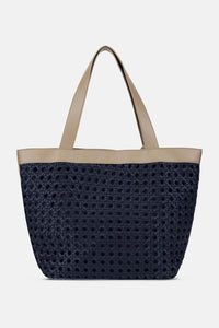 Ilse Jacobsen Beach Bag in Dark Indigo-Sand Pile BRAID02