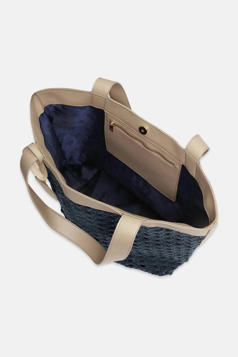 Ilse Jacobsen Beach Bag in Dark Indigo-Sand Pile BRAID02