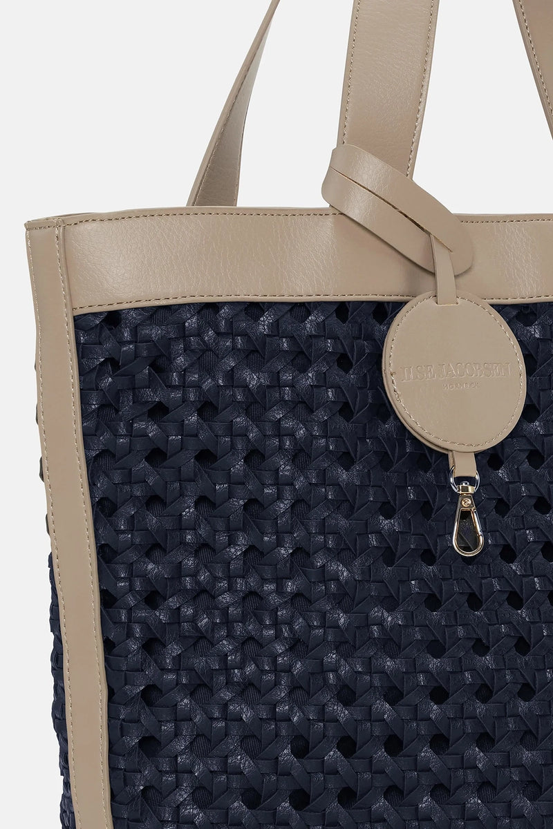 Ilse Jacobsen Beach Bag in Dark Indigo-Sand Pile BRAID02