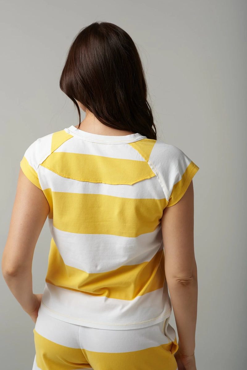 Goondiwindi Cloth +Paper+Scissors Stripe Cap Sleeve Raglan Tee C13013-52