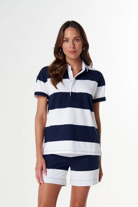 Goondiwindi Cotton Little Players Rugby Top in White/Parisian C13024-52