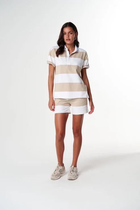 Goondiwindi Cotton Little Players Rugby Top in White/Safari C13024-52