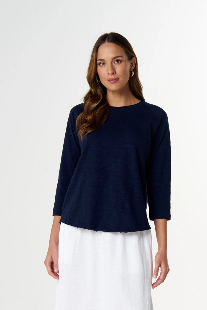 Goondiwindi Cotton Raglan On Repeat Raglan in Parisian Navy C13030