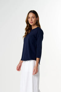 Goondiwindi Cotton Raglan On Repeat Raglan in Parisian Navy C13030