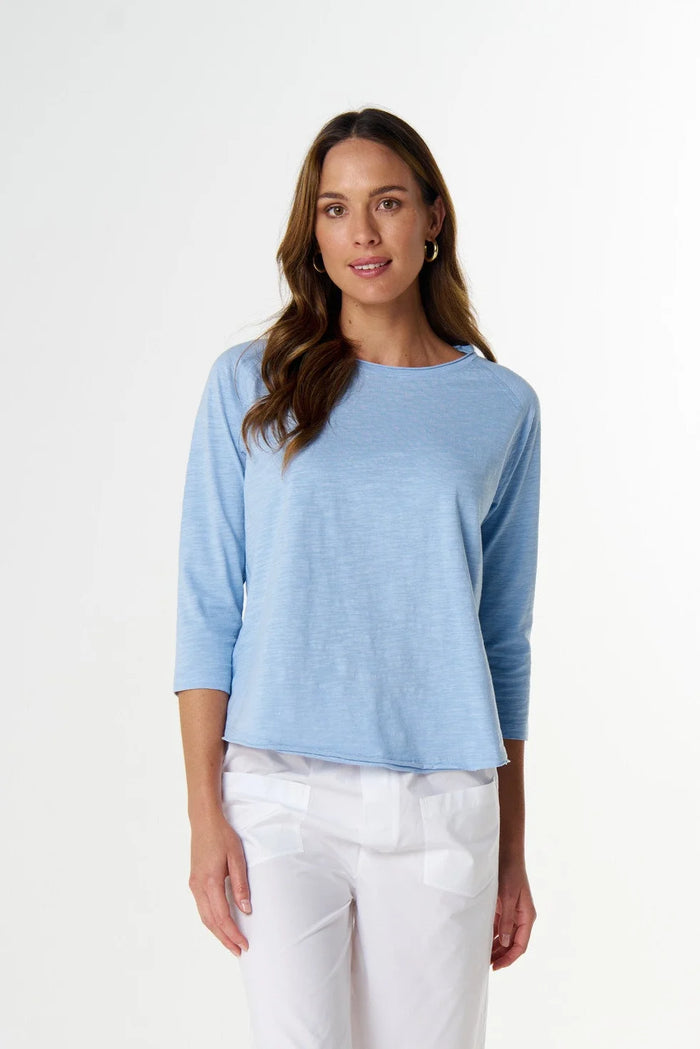 Goondiwindi Cotton Raglan On Repeat Raglan in Skyway Blue C13030
