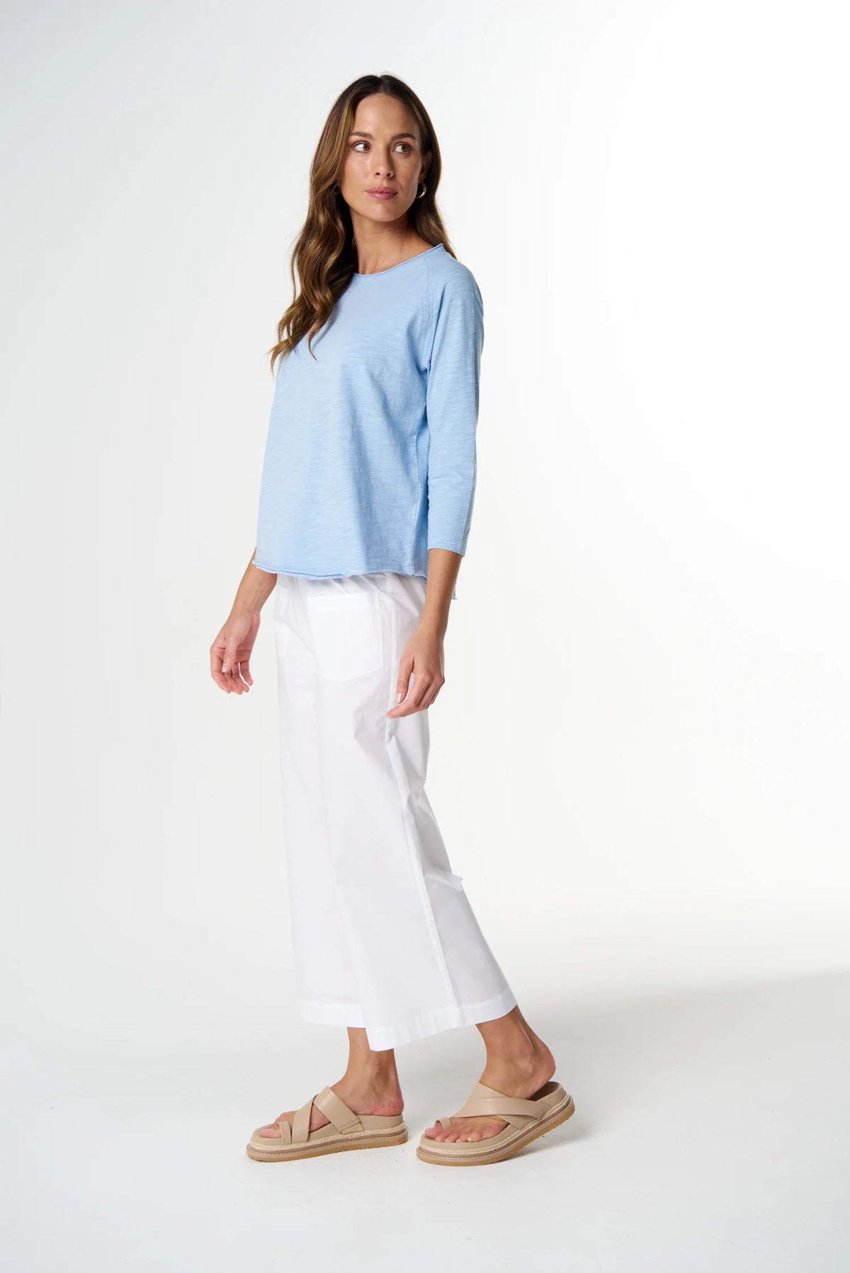 Goondiwindi Cotton Raglan On Repeat Raglan in Skyway Blue C13030