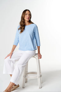 Goondiwindi Cotton Raglan On Repeat Raglan in Skyway Blue C13030