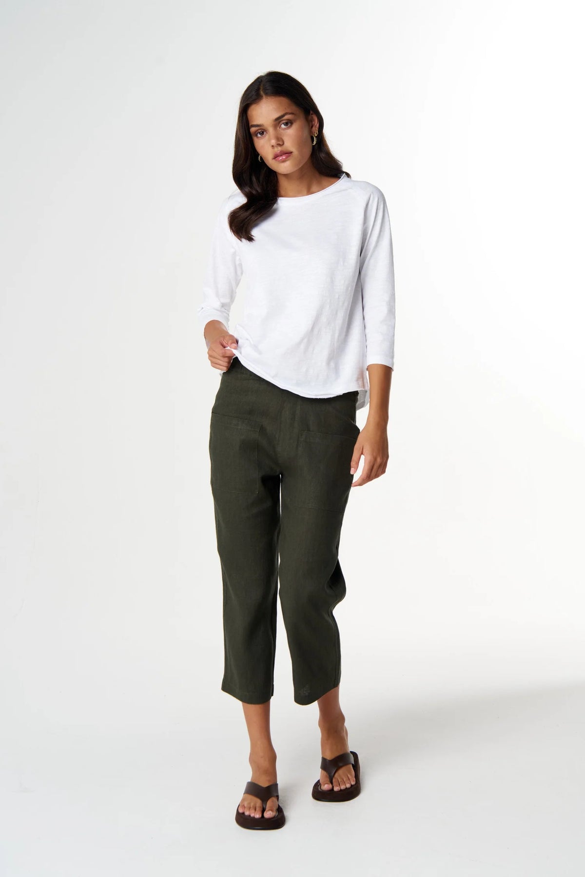 Goondiwindi Cotton Raglan On Repeat Raglan in White C13030