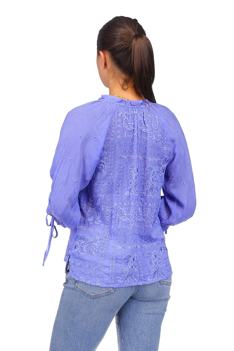 Johnny Was Yiprianne Bonita Blouse - Baja Blue C13525-1