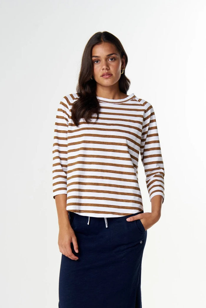Goondiwindi Cotton Repeat Offender 3/4 Sleeve Tee in White/Fox C1387-26