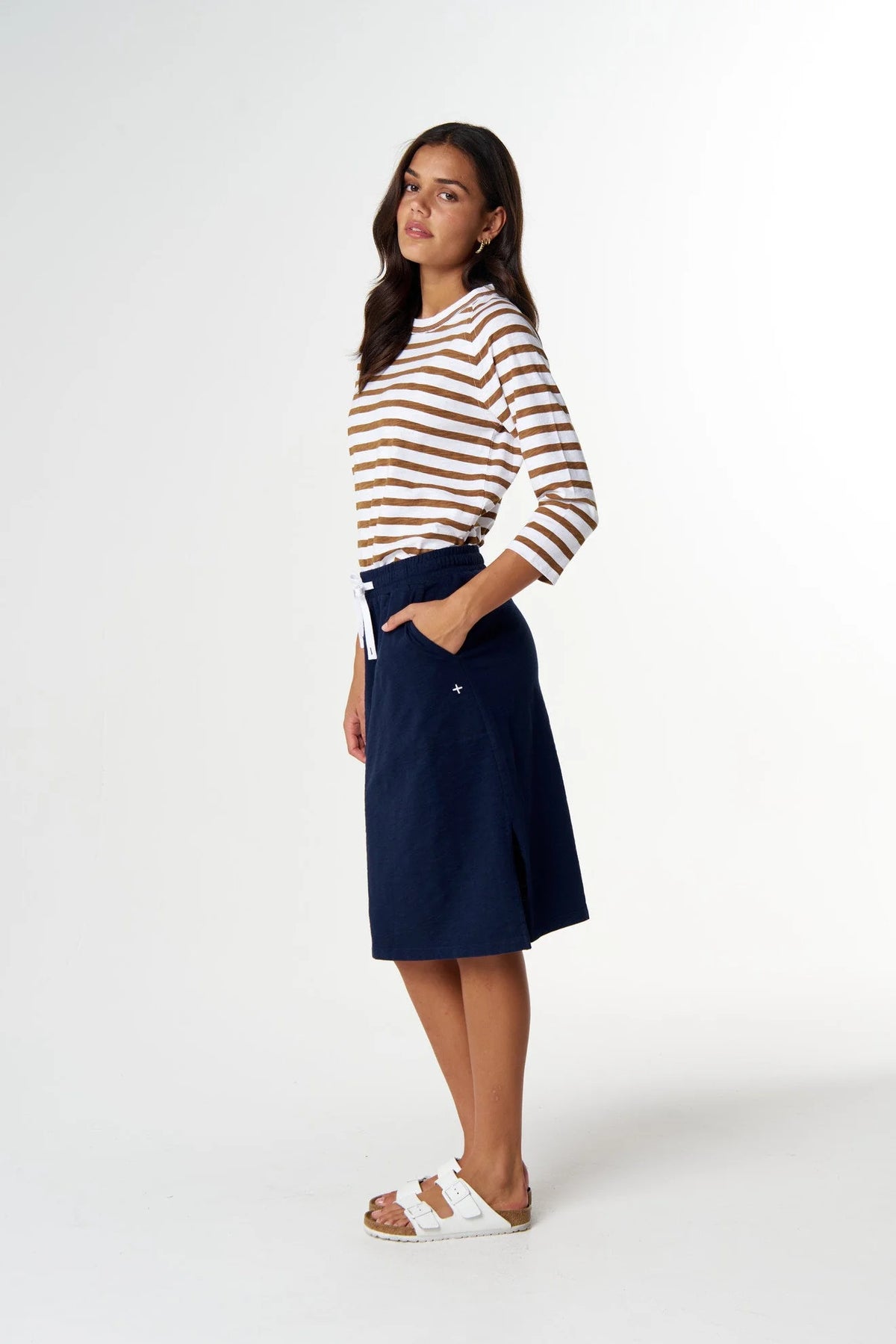 Goondiwindi Cotton Repeat Offender 3/4 Sleeve Tee in White/Fox C1387-26