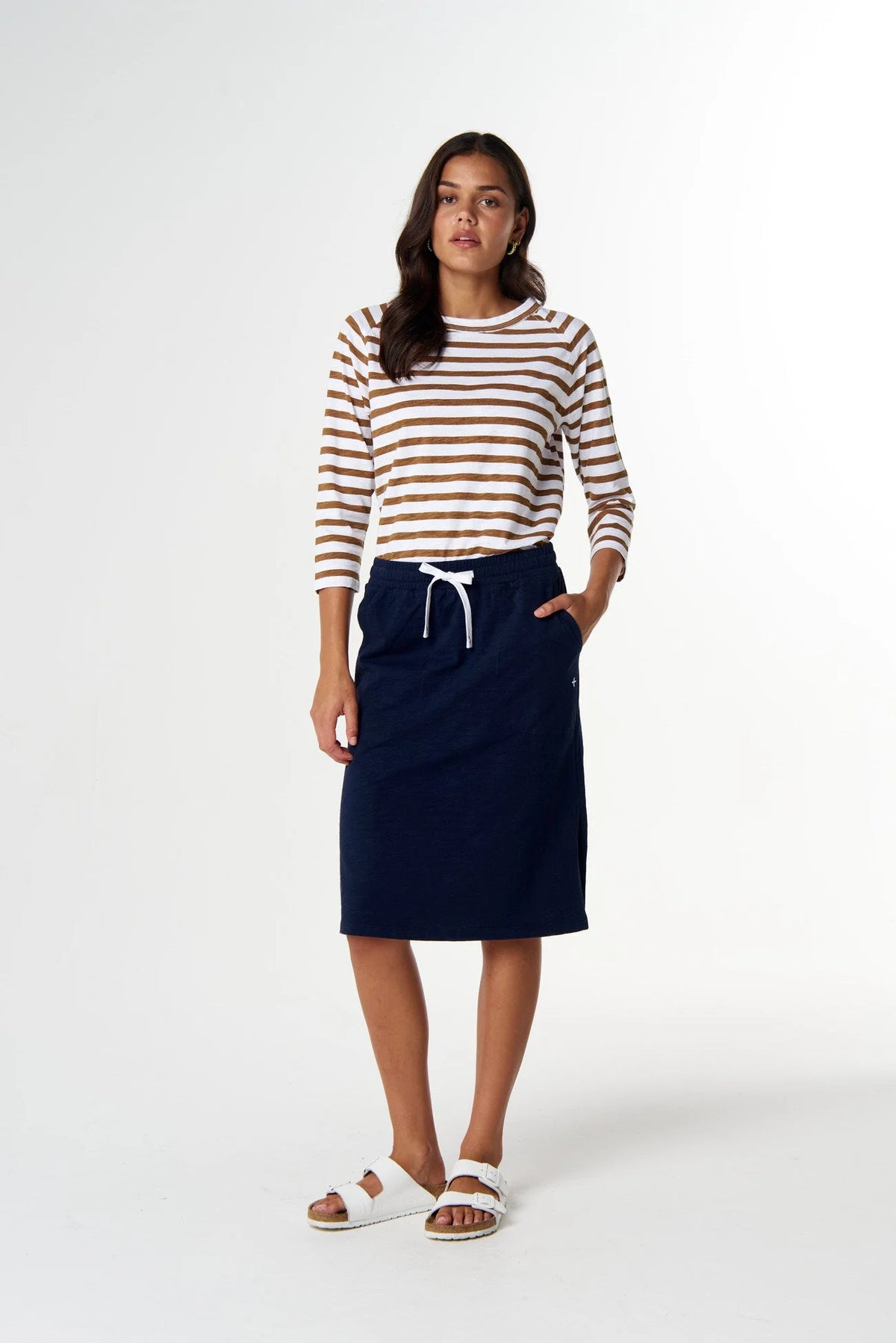 Goondiwindi Cotton Repeat Offender 3/4 Sleeve Tee in White/Fox C1387-26