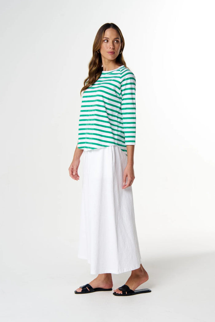 Goondiwindi Cotton Repeat Offender 3/4 Sleeve Tee in White/Mint C1387-26