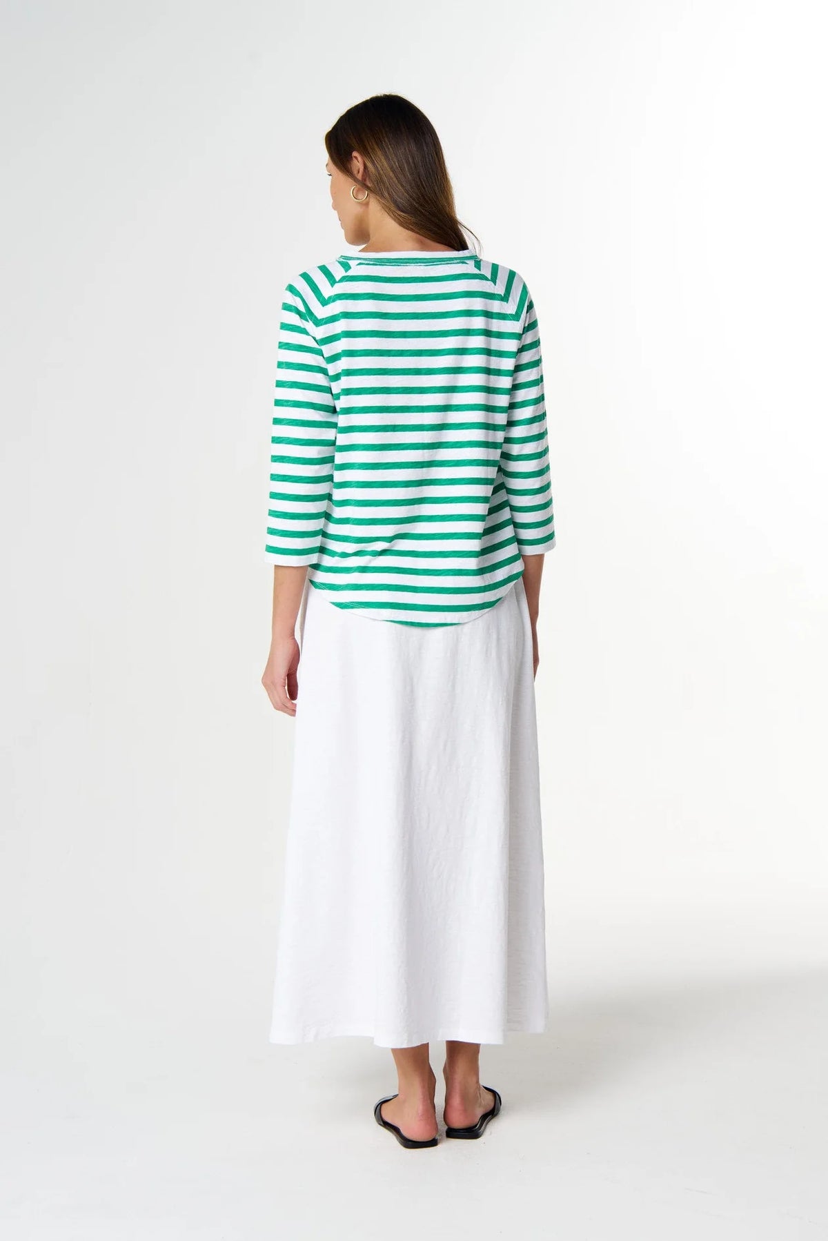 Goondiwindi Cotton Repeat Offender 3/4 Sleeve Tee in White/Mint C1387-26