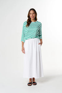 Goondiwindi Cotton Repeat Offender 3/4 Sleeve Tee in White/Mint C1387-26