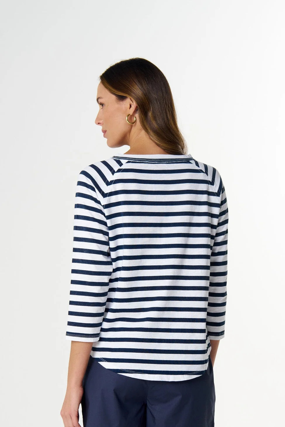Goondiwindi Cotton Repeat Offender 3/4 Sleeve Tee in White/Parisian C1387-26
