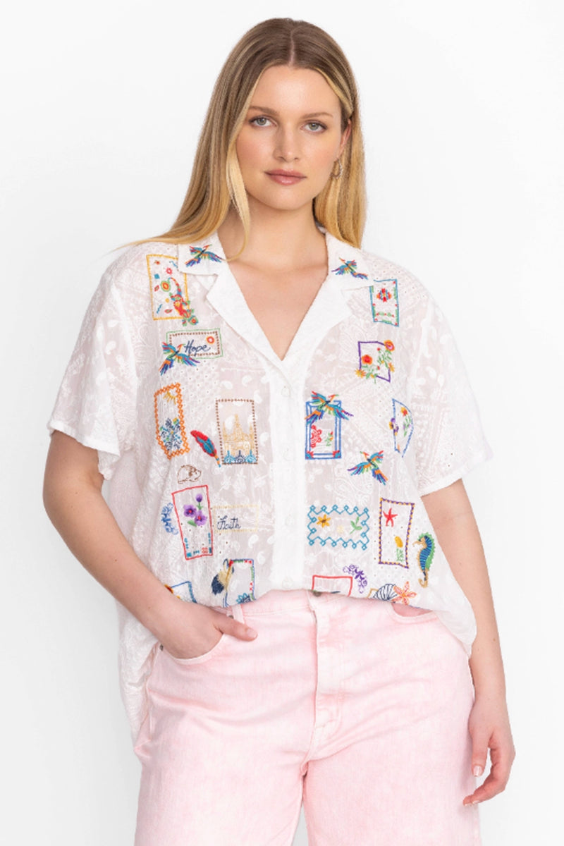 Johnny Was Cooper Button Up Blouse- Andreia C14524-5