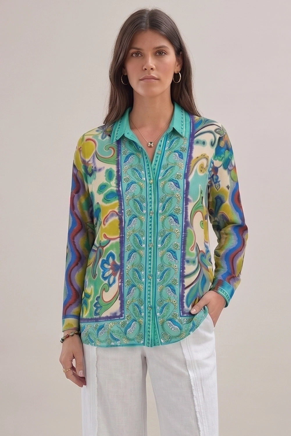 Johnny Was The Audrey Button Up Shirt - Rosea C15226-3
