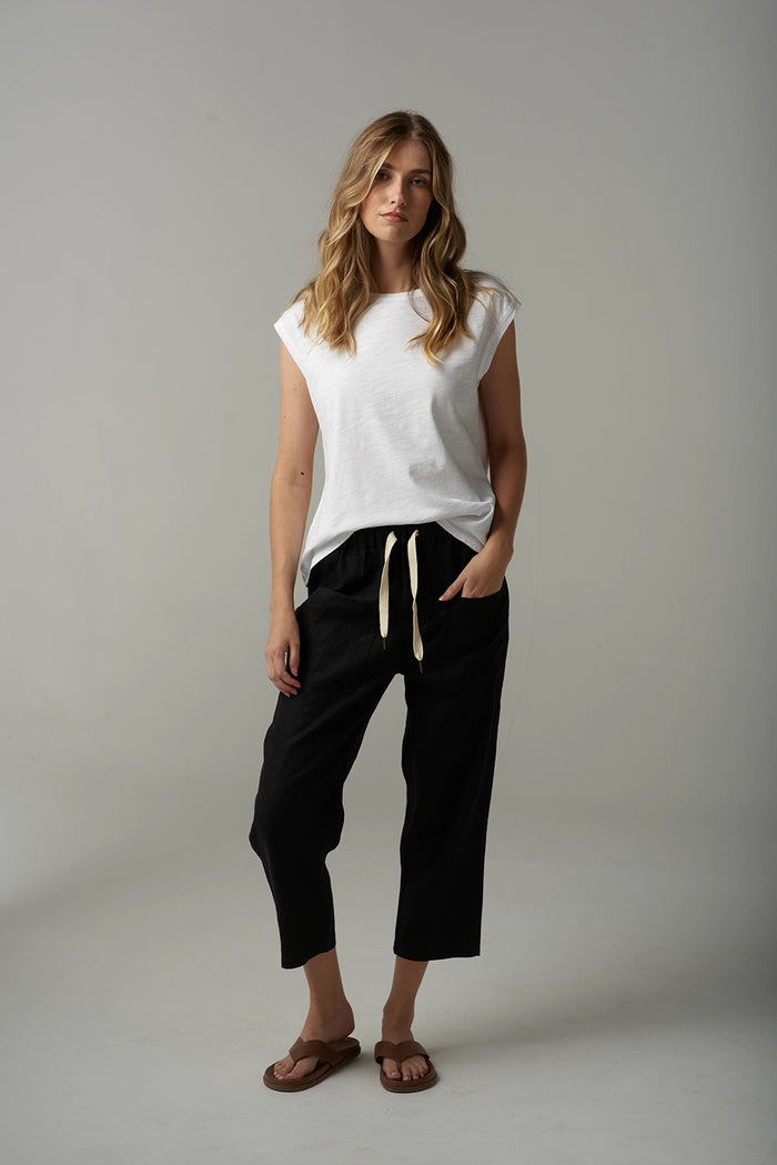 Goondiwindi Cloth +Paper+Scissors Linen Cropped Pant C1526-176