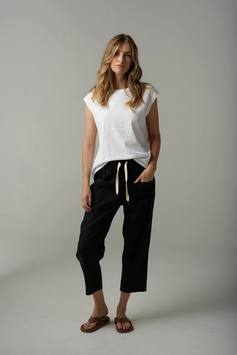 Goondiwindi Cloth +Paper+Scissors Linen Cropped Pant C1526-176