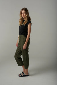 Goondiwindi Cloth +Paper+Scissors Linen Cropped Pant C1526-176
