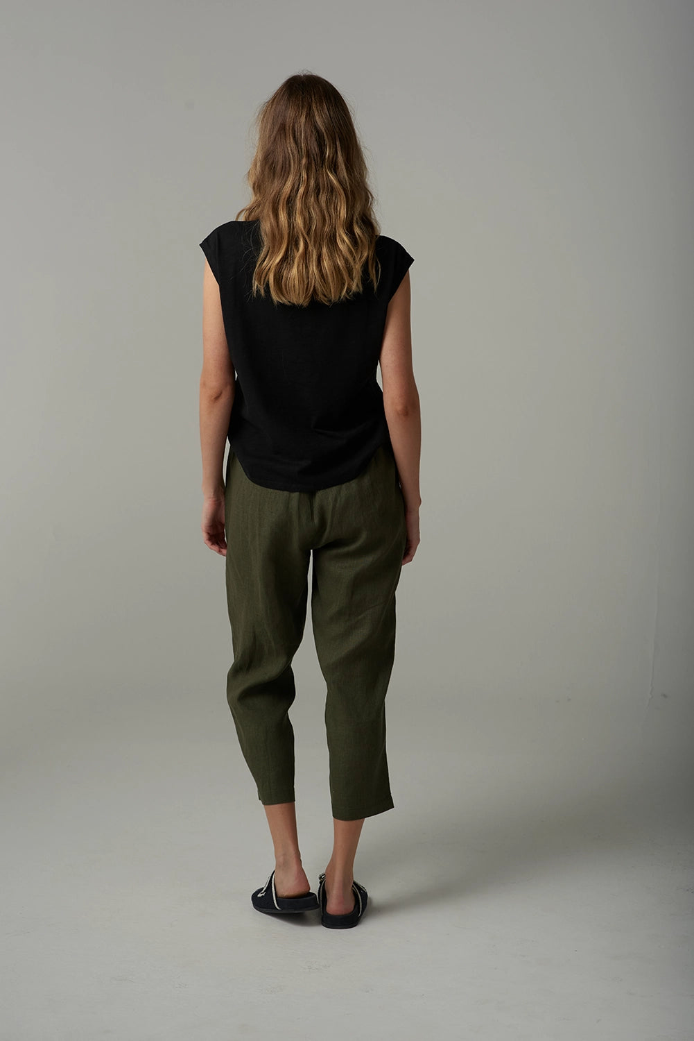 Goondiwindi Cloth +Paper+Scissors Linen Cropped Pant C1526-176