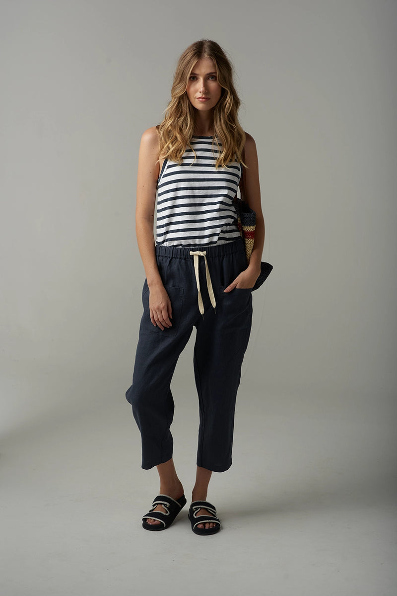 Goondiwindi Cloth +Paper+Scissors Linen Cropped Pant C1526-176