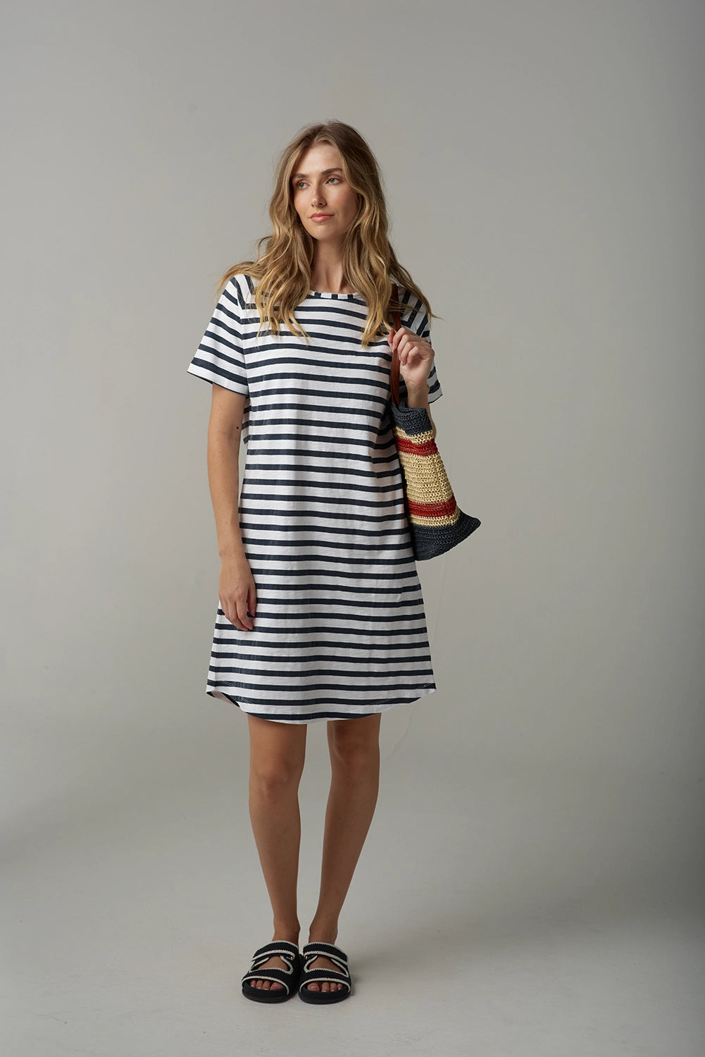 Goondiwindi Cloth +Paper+Scissors Stripe Raglan Dress C1625-26