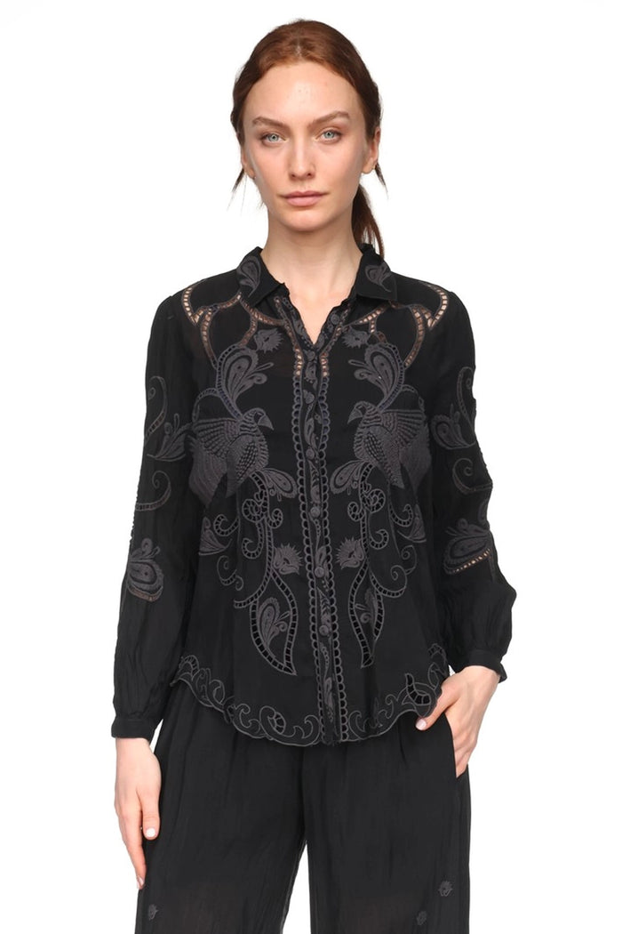 Johnny Was Chryssie Camp Shirt - Roseann C16925-6