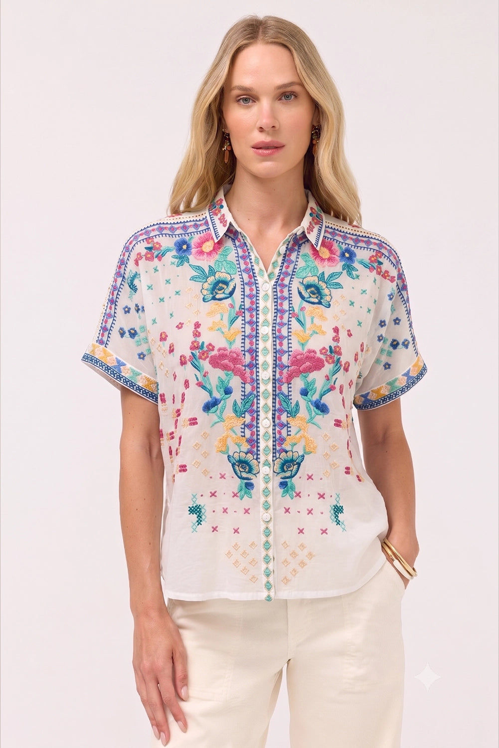 Johnny Was The Audrey Short Sleeve Shirt - Lunes C17626-5