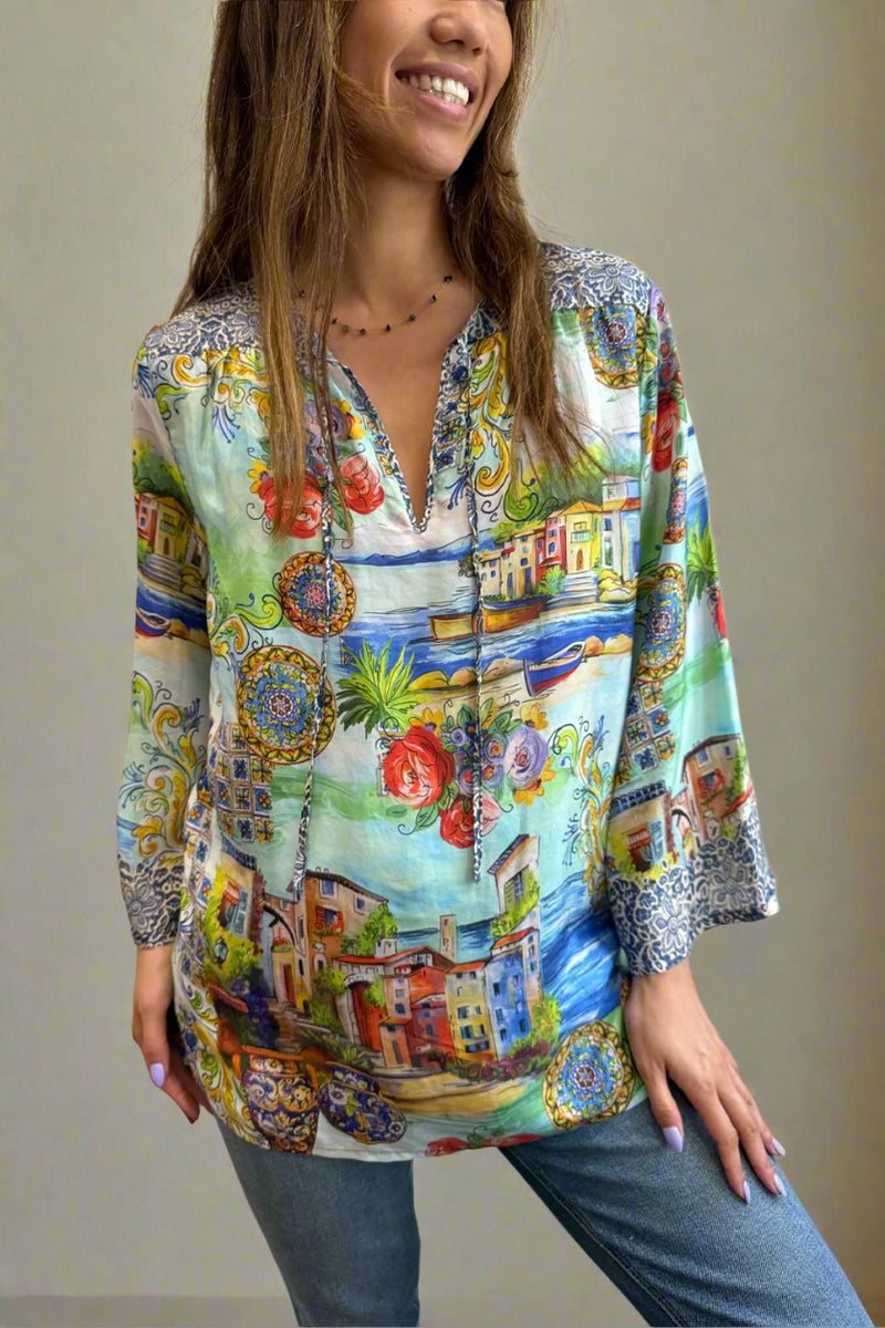 Johnny Was Lepin Flowy Blouse C18225-5