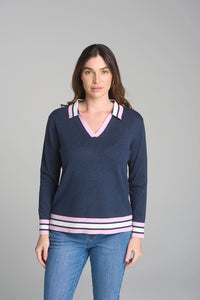 Goondiwindi Cotton V Neck Polo Knit C1835M
