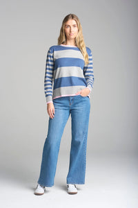 Goondiwindi Cotton Stripe Preppy Crew Neck Knit C1837