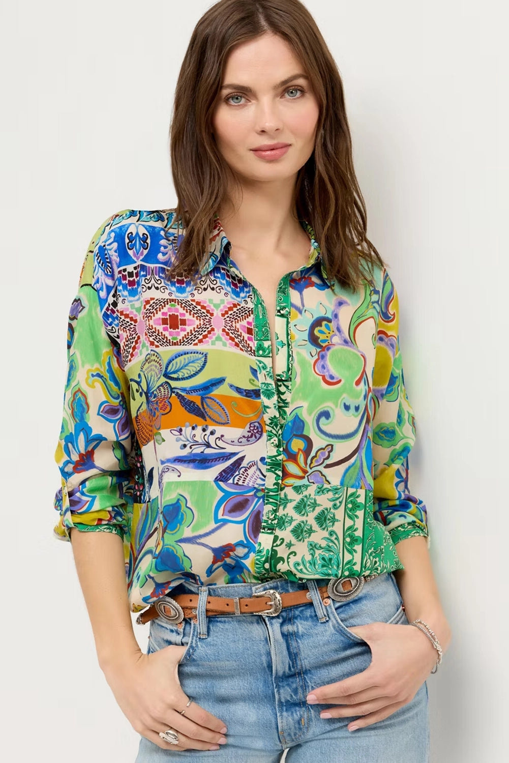 Johnny Was The Audrey Tunic - Armeria Patchwork C29326-3