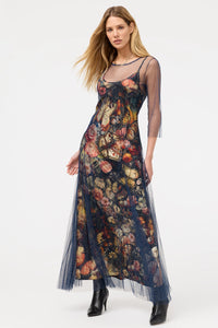 Johnny Was Silver Foil Mesh Dress - Teyros C36325-O - Pre-Order December Delivery