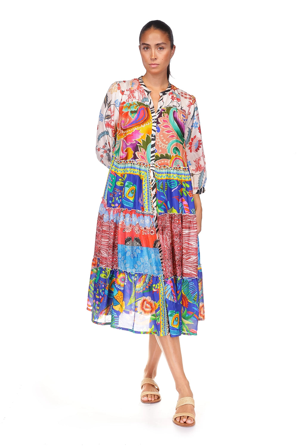 Johnny Was Regia Tiered Dress - Prazer Print C38325-1