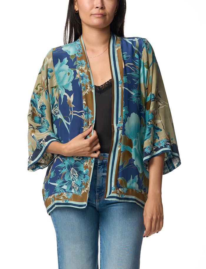 Johnny Was Carwin Kimono (reversible) in Peonee Blue C42724B7