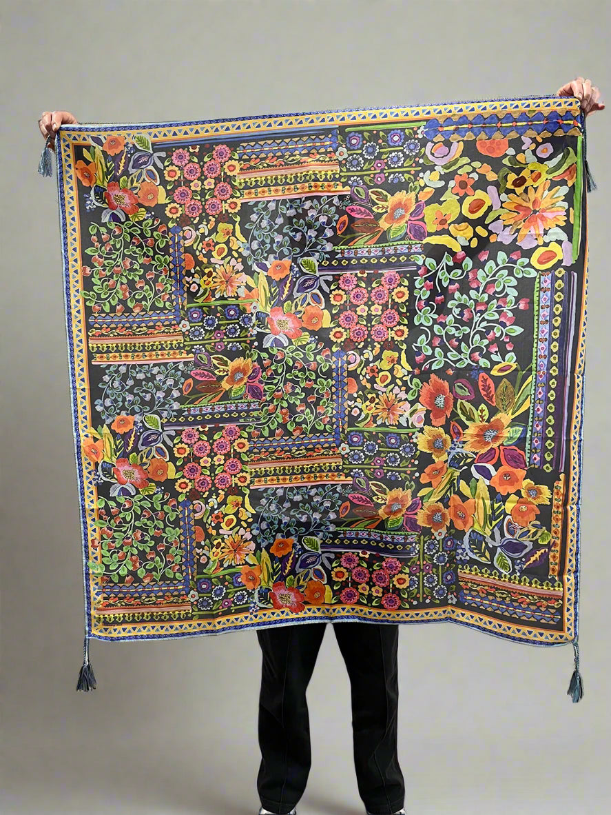 Johnny Was Silk Scarf - Brush Painted C92825-3