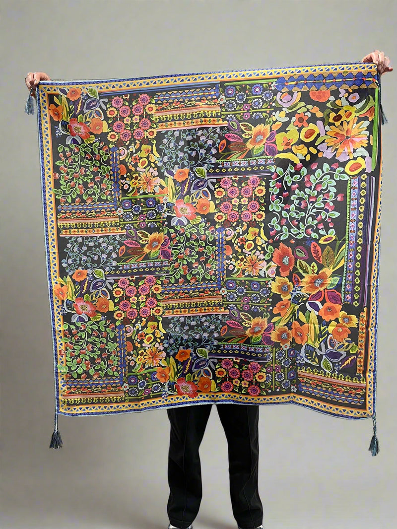 Johnny Was Silk Scarf - Brush Painted C92825-3