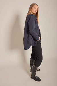 Ilse Jacobsen Quilt Jacket in Dark Indigo DUNE02