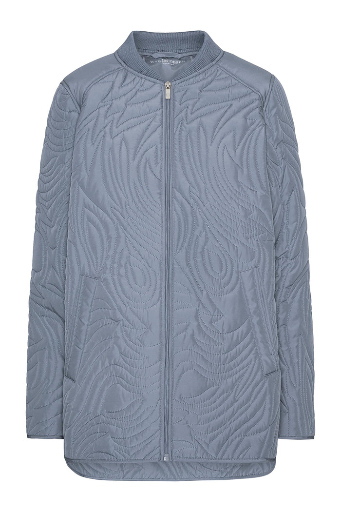 Ilse Jacobsen Quilt Jacket in Grey Blue DUNE02