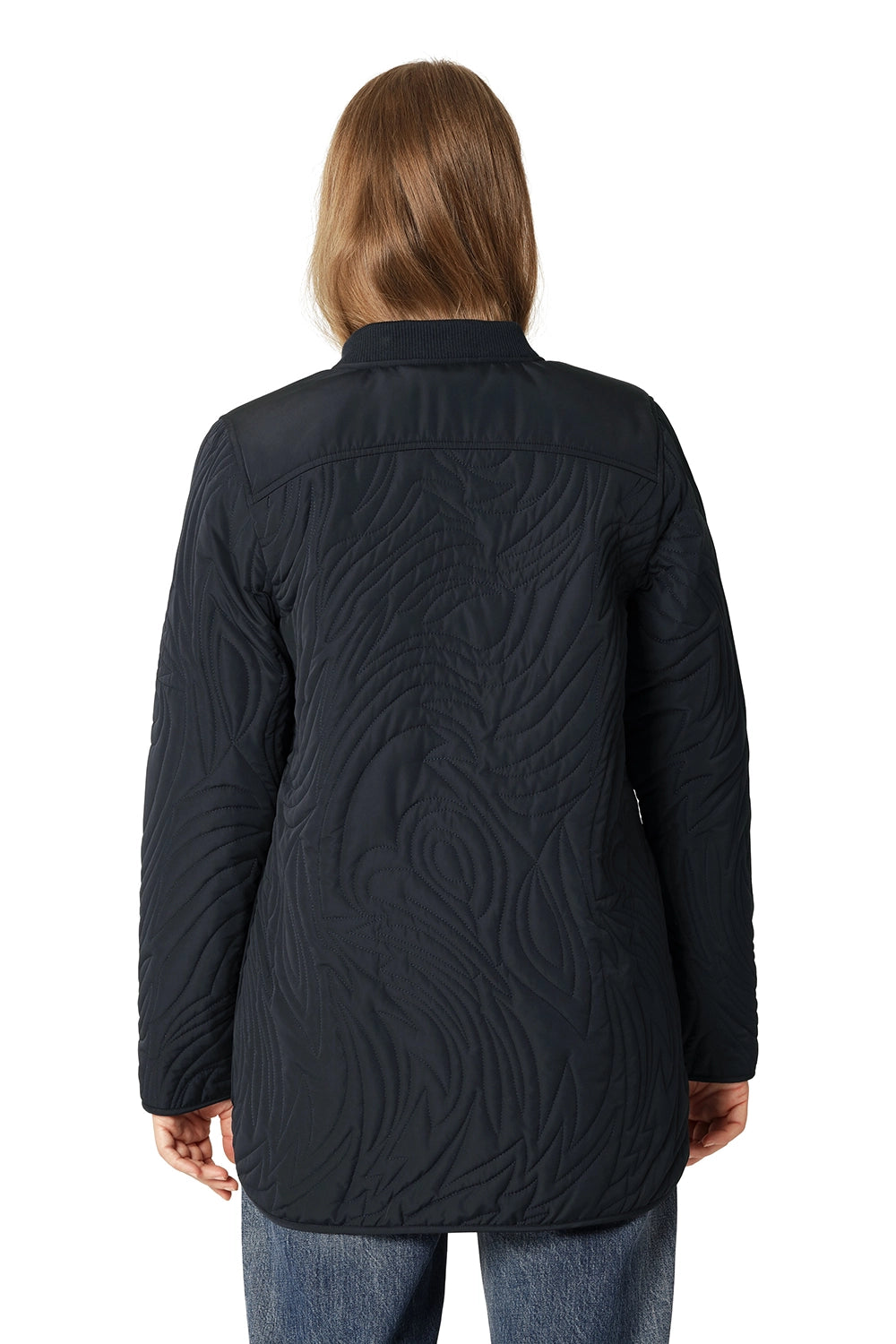 Ilse Jacobsen Quilt Jacket in Dark Indigo DUNE02