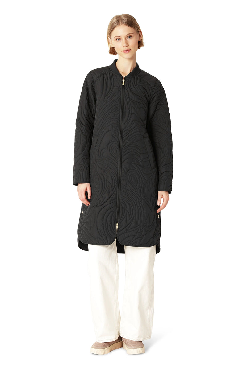 Ilse Jacobsen Quilt Coat in Black DUNE06