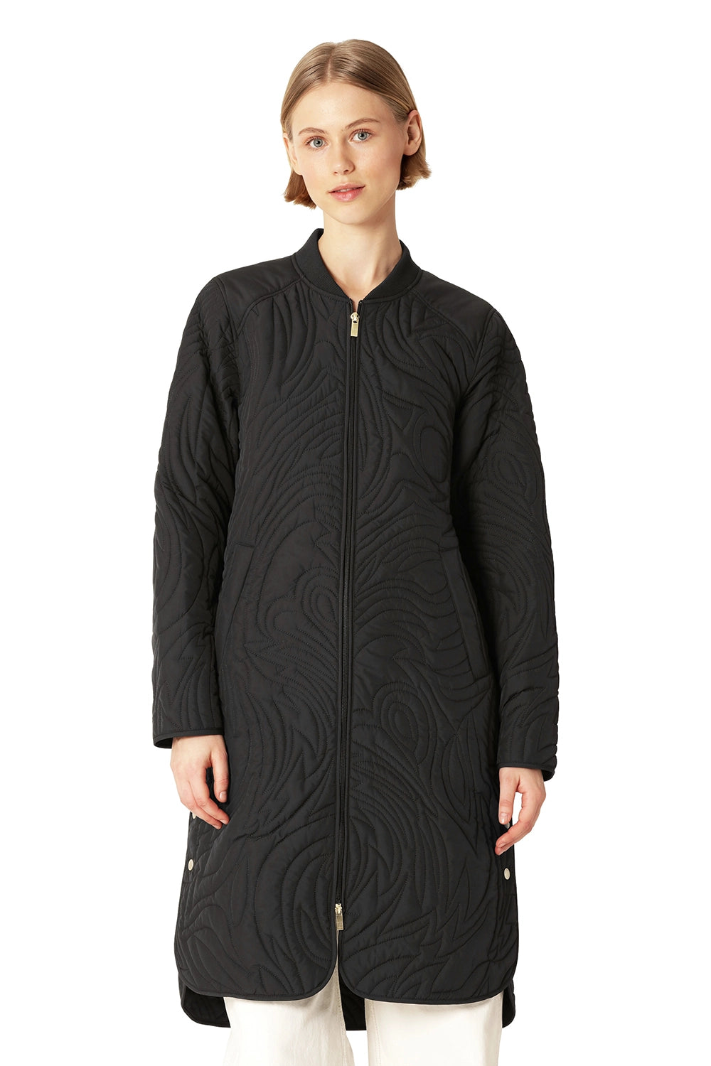 Ilse Jacobsen Quilt Coat in Black DUNE06