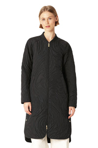 Ilse Jacobsen Quilt Coat in Black DUNE06