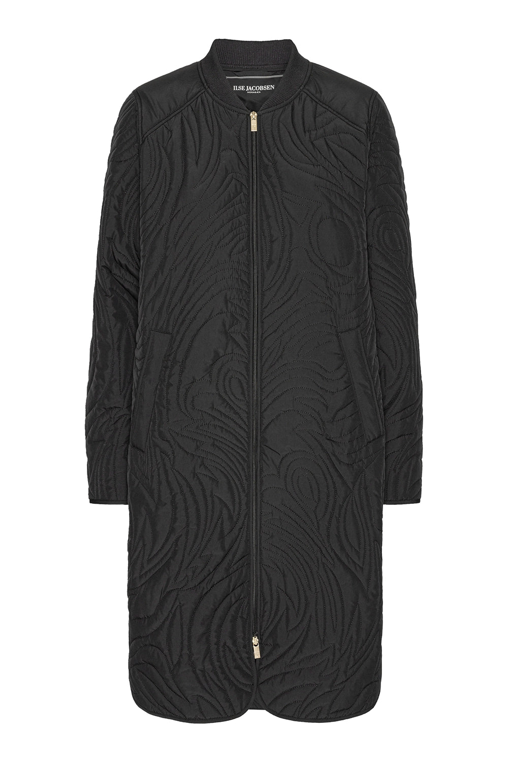 Ilse Jacobsen Quilt Coat in Black DUNE06